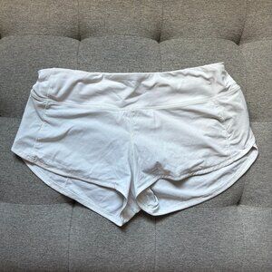 White Lululemon Speed Up Shorts